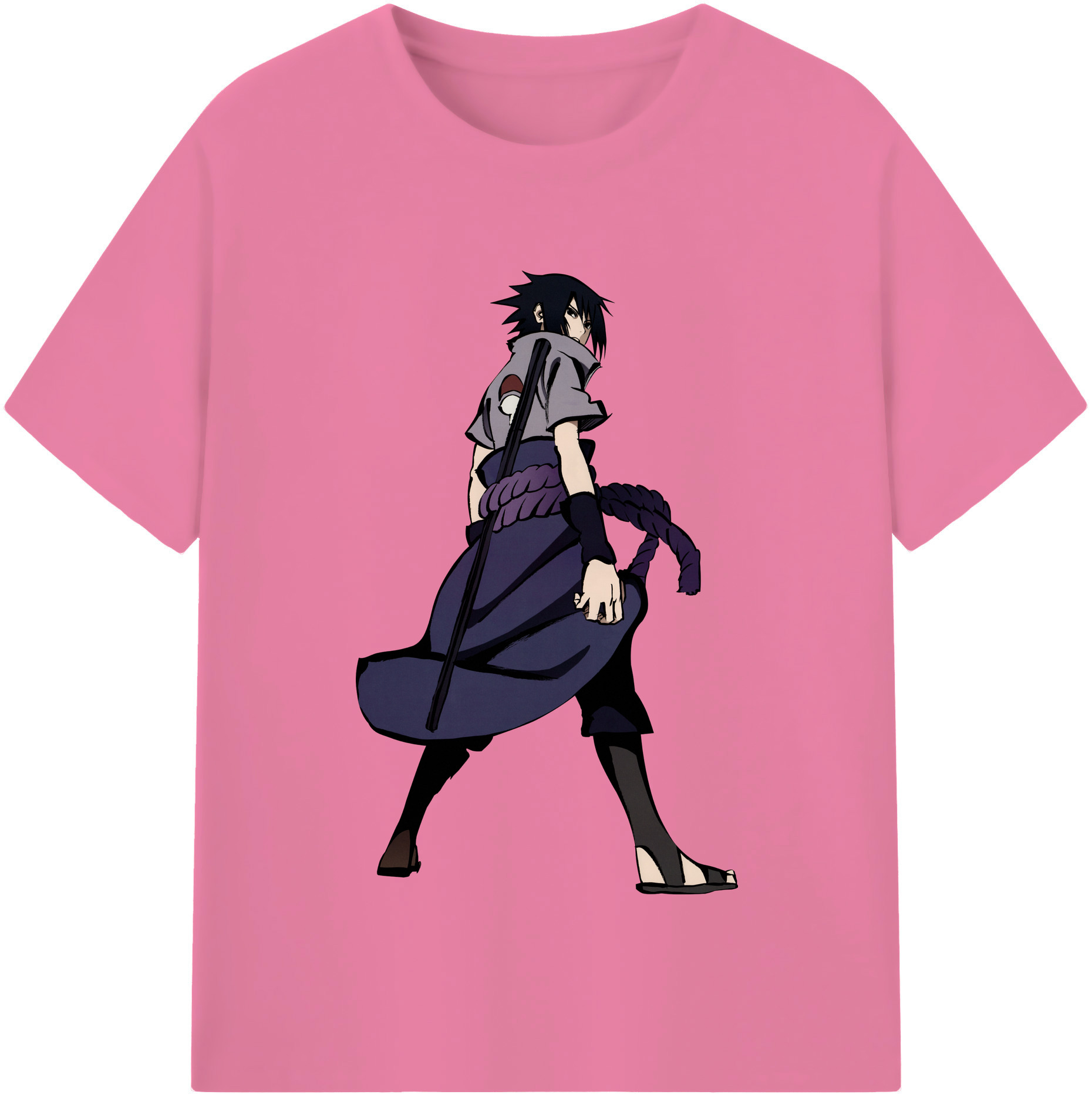 （画像用） NARUTO -ナルト- うちは サスケ Uchiha Sasuke 綿100％半袖Tシャツ（フロントプリント）